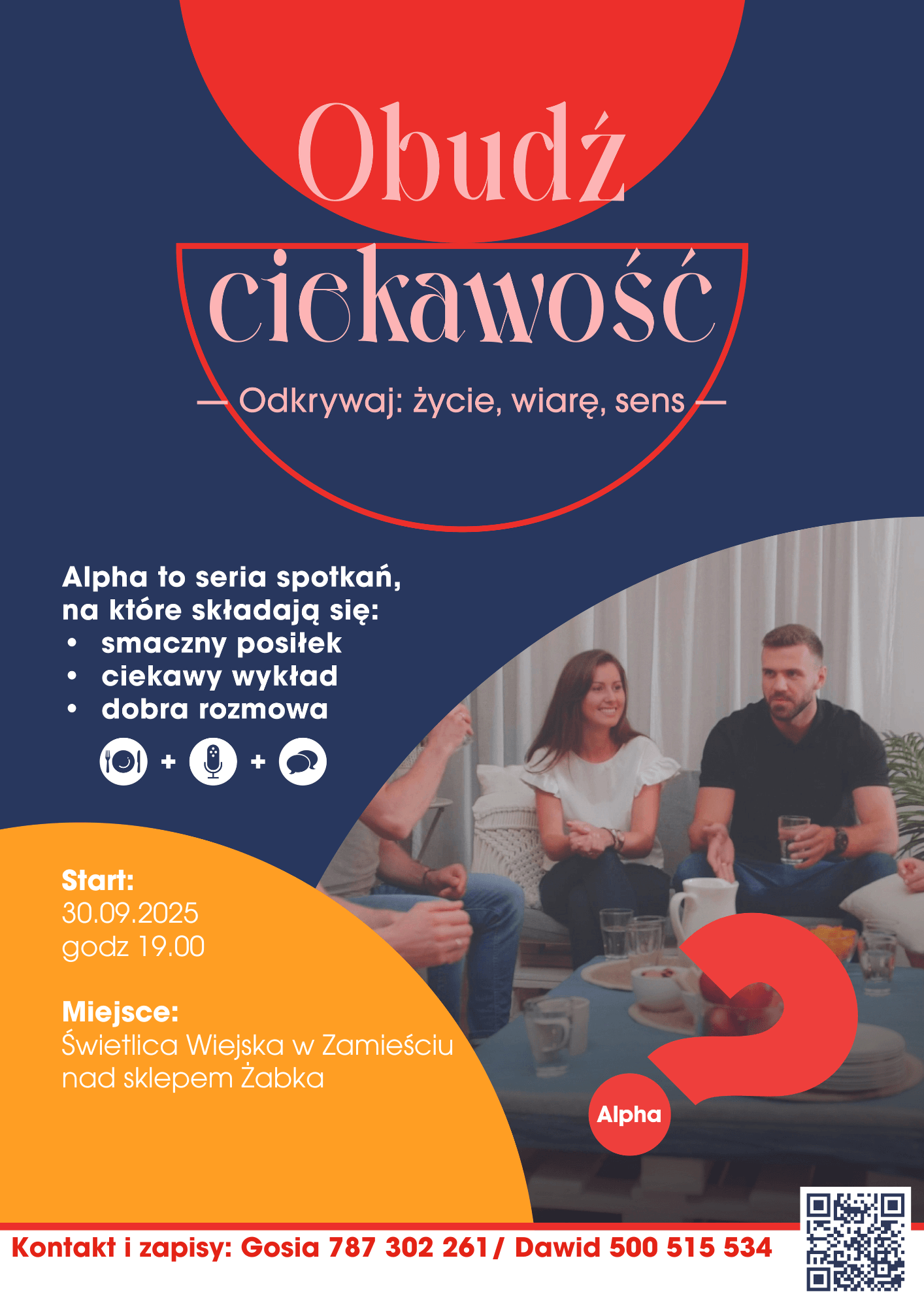 Plakat zapraszający na Kurs Alpha Tymbark 2025