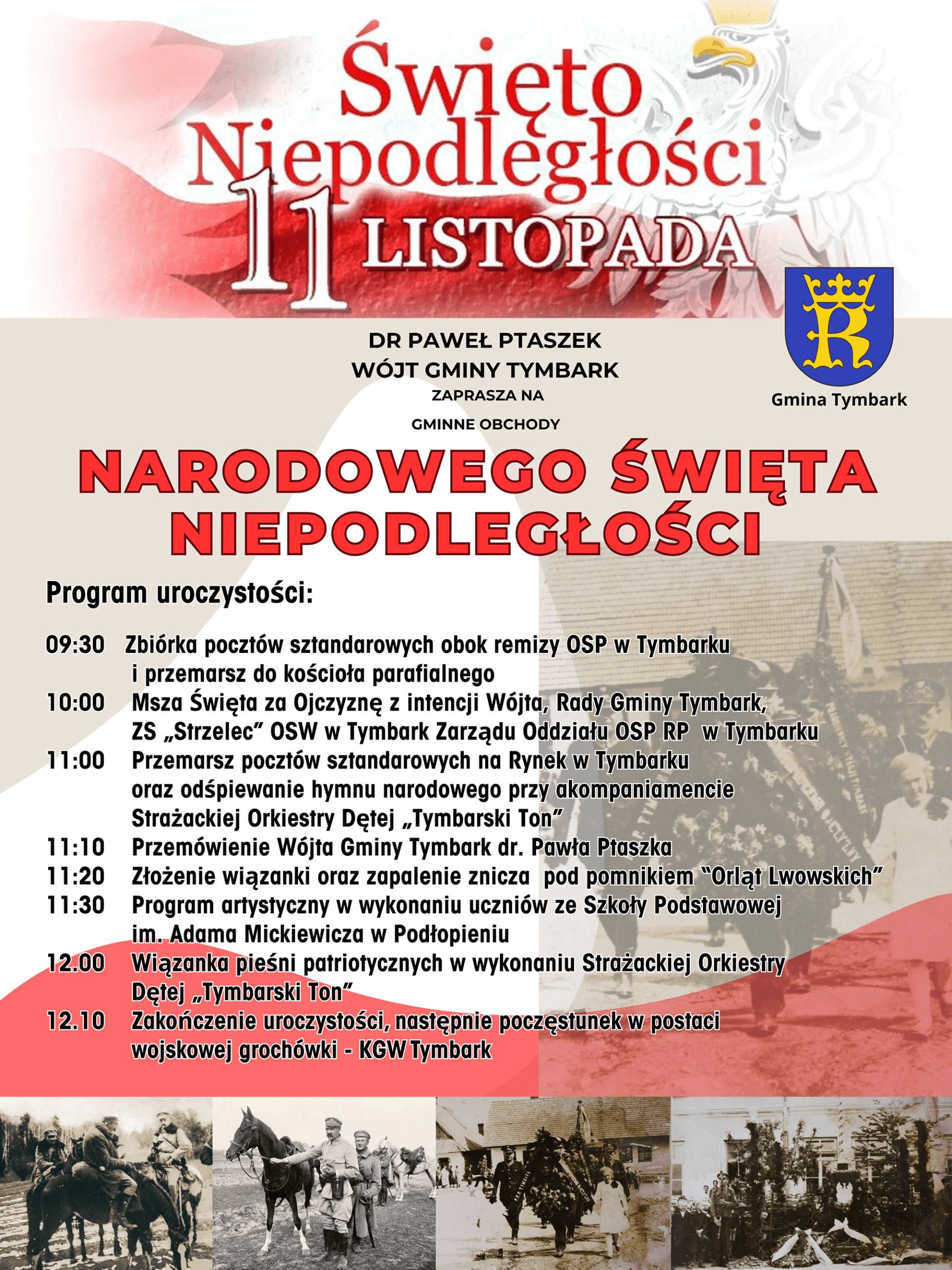 Program obchodów Święta Niepodległości w Tymbarku