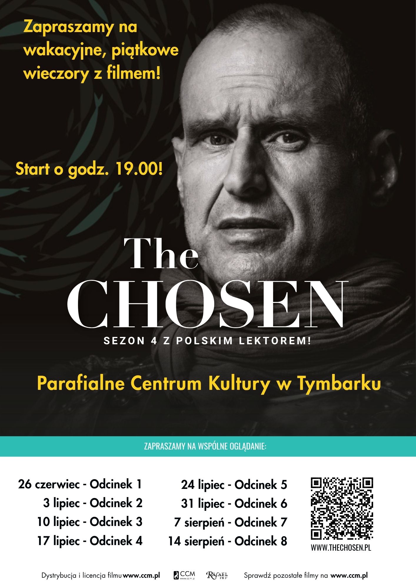 Plakat dotyczący projekcji czwartego sezonu serialu The Chosen