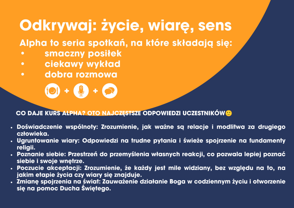 Zaproszenie na kurs Alpha w Tymbarku
